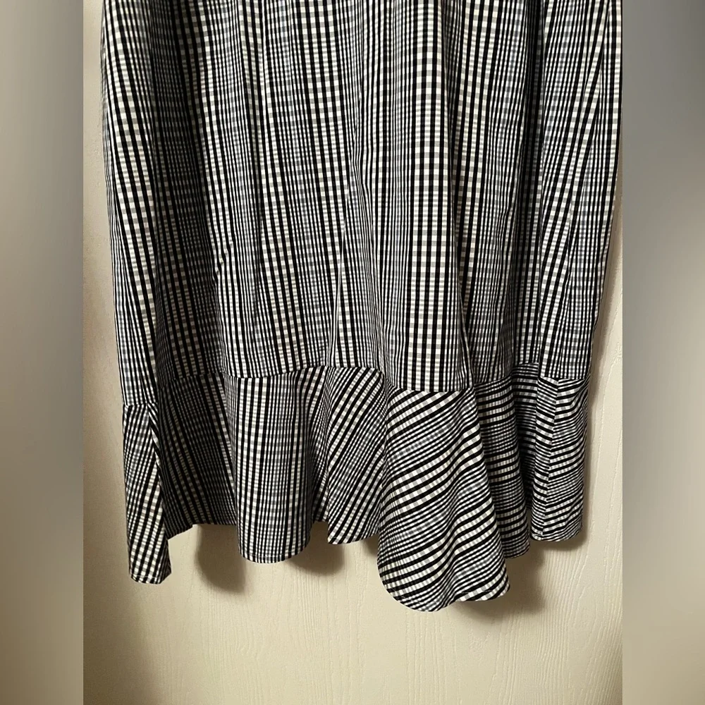 NWT J Crew Sleeveless Blue Plaid Mini Dress with Ruffle Hem Size 12 - Picture 6 of 10